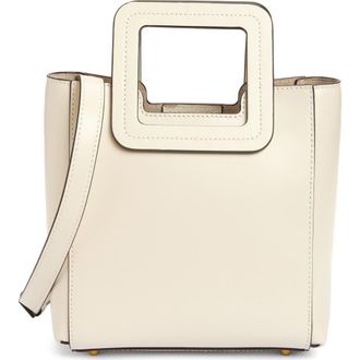 Staud Mini Shirley Leather Satchel in Cream Cont at Nordstrom