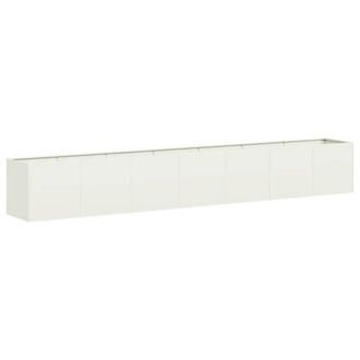Berkfield Home Planter White 280x40x40 cm Cold-rolled Steel in Off-White | Size: 280 x 40 x 40 cm
