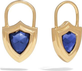 Awe Inspired Shield Huggie Earrings in 14K Gold Vermeil at Nordstrom