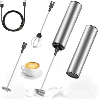 OEM Espumador De Leche El&eacute;ctrico - Batidora Para Espumar Leche - Cafetera - Doble Velocidad - Recargable Por Usb - Plateado