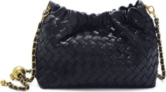 Adornia Black Woven Gold Chain Adjustable Shoulder Bag