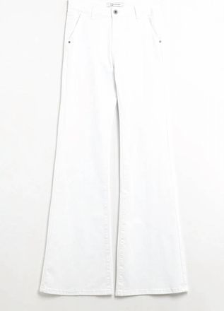 Q2 Womens Comfy Flared Jeans In White