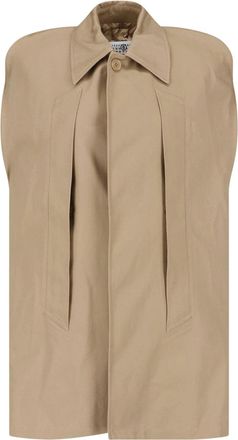 Maison Margiela Boxy Beige Jacket with Padded Shoulders
