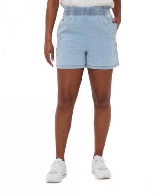 Esqualo Womens Embellished Jean Short In Blue