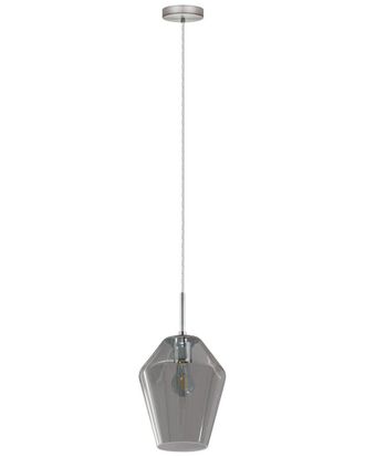 Eglo Eglo Murmillo 1 Light Pendant With Matte Nickel Finish & Smoked Glass Shade