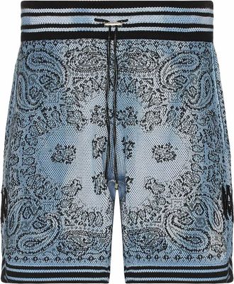 Amiri Mens Bandana Basketball Shorts In Blue
