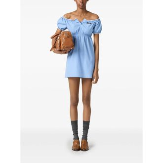 Miu Miu Checked Poplin Mini-dress