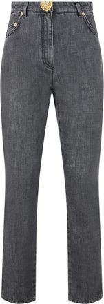 Moschino Bear Jeans - Dames - Regular Fit Jeans - Grijs - S - Katoen - Jeans