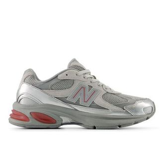 New Balance Unisex 2010 en Gris/Rojo, Cuero, Talla 39.5