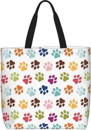 Generic Women Handbag Dog Paw Print Travel Tote Bag Reusable Girls Shopping Bags, For Gym, Work, Graduation, School, Wedding