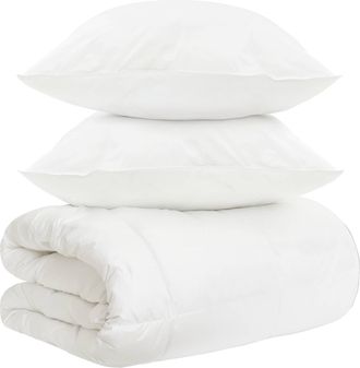 vidaXL Juego De Edred&oacute;n 3 Uds. Blanco Fibra De Bamb&uacute; Vidaxl