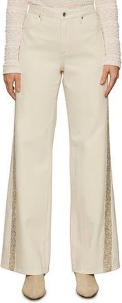 Sanctuary Cadence Shimmer Side Stripe High Waist Jeans in Vanilla Creme at Nordstrom Rack, Size 26