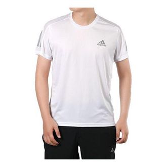 adidas Mens adidas Running Sports Short Sleeve White T-Shirt GC7868
