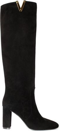 Via Roma 15 Over-knee Boots - Dames - Laarzen met Hak - Zwart - 37 1/2 EU - Su&egrave;de - Schoenen