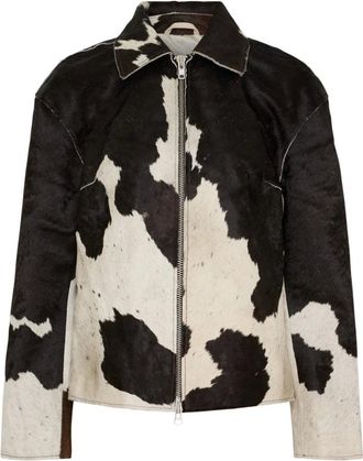 Notyz Giacca in Pelle a Stampa Mucca - - Jackets - Donna - Multicolore - M