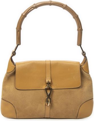 Gucci Pre-owned Womens Bamboo Flap Jackie Shoulder Bag - Tan - One Size
