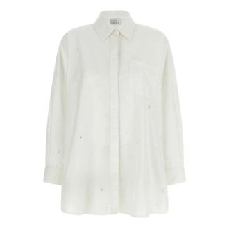 Giuseppe Di Morabito Shirts, female, White, Size: M Crystal-Embellished Poplin Shirt