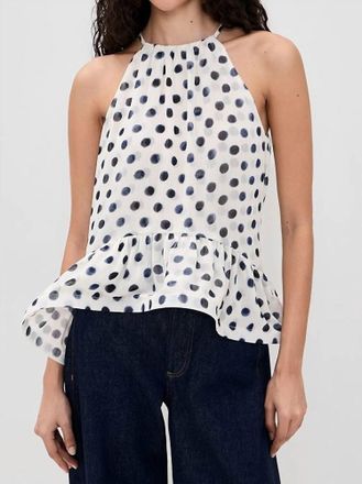 Misa Faith Halter Top In Polka Dot
