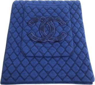 Chanel Pre-owned Scarves, female, Blue, Size: ONE SIZE Pre-owned Vintage Cashmere Scarf