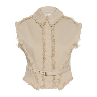 Gestuz Vests, female, Beige, Size: L Light Moss Green Shirt