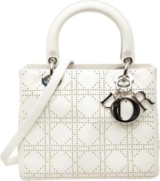 Dior Pre-owned Lady Dior Handbag - Dames - Vintage Handtas - Wit - ONE Size - Leer - Vintage