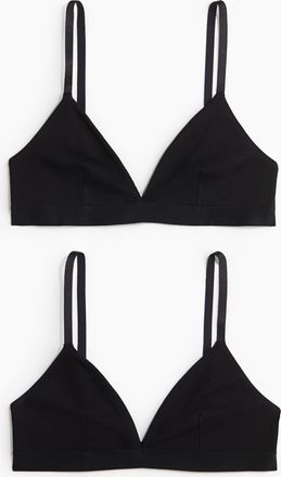 H&M 2er-Pack Soft-BHs aus Baumwolle - Schwarz