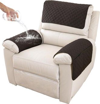 OEM Juego De 3 Almohadillas Para Reposabrazos: Funda Reposabrazos Sof&aacute;, Protector Muebles Acolchado Antideslizante. 38 Cm X 57 Cm, Cuadros Negros