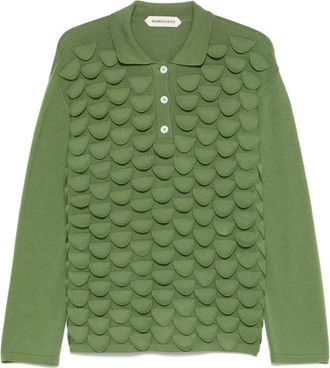 Namacheko Groene Polo Shirt Lange Mouw - Heren - V-hals truien - Groen - M - Truien & Vesten