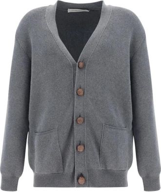 Golden Goose Katoenen vest met monogramapplicatie - Heren - Vesten - Grijs - M - Katoen - Truien & Vesten