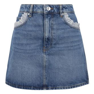 Ganni Dames, Rokken, Blauw, Maat: S Denim