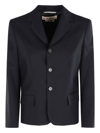 Marni virgin-wool notched-lapel blazer - women - Virgin Wool - 42 - Blue