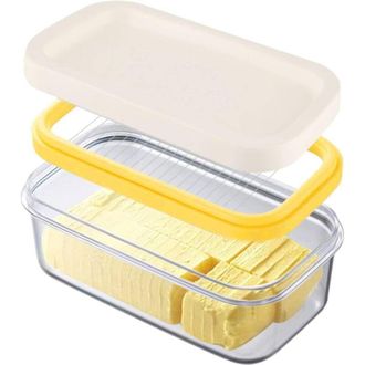 OEM Mantequera De Pl&aacute;stico Con Taza Y Tapa Integradas, Recipiente Herm&eacute;tico Para Frigor&iacute;fico Y Queso - Crezuo