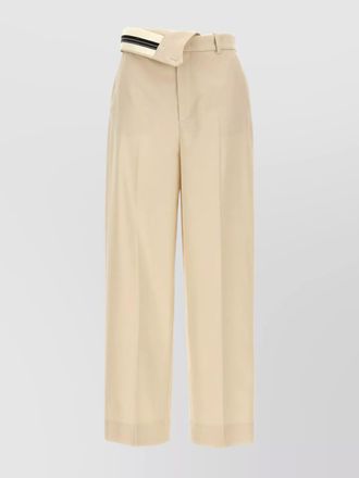 Fendi wide leg gabardine trousers with cropped length