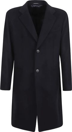 Emporio Armani Cappotto in cashmere con bottoni - Blu