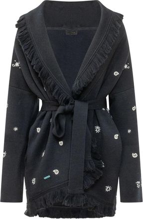 Alanui Robe Cardigan - Dames - Vesten - Blauw - S - Wol - Truien & Vesten