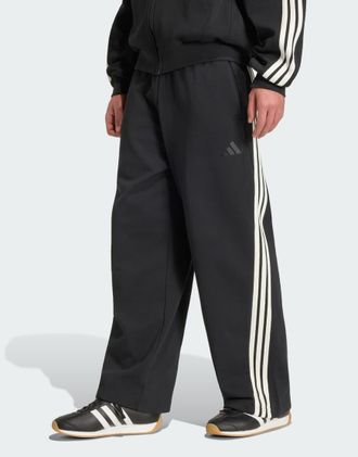 adidas adidas kit - Pantaloni ampi con 3 strisce neri/bianco sporco-Nero