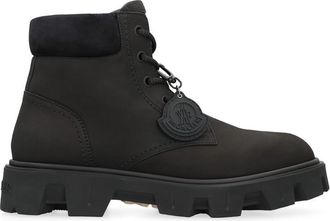 Moncler Lace-Up Boots In Suede Leather Peak City