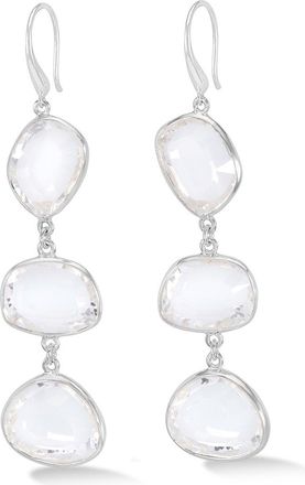 Dower & Hall Long Rock Crystal Pebble Drop Earrings