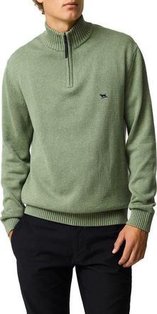 Rodd & Gunn Merrick Bay Quarter Zip Sweater in Thyme at Nordstrom, Size Xxx-Large