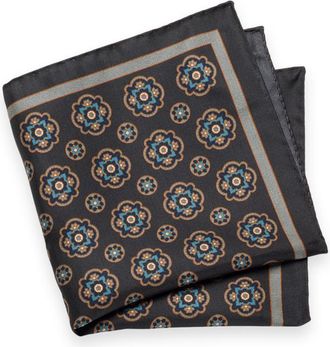 Paul Fredrick Medallion Silk Pocket Square