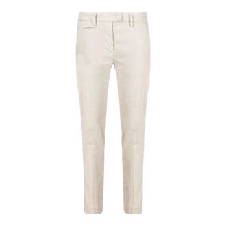 Dondup Cropped Trousers, female, Beige, Size: W27 Pantalone Slim Perfect