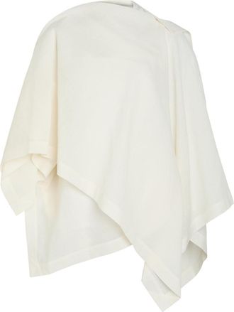 Issey Miyake All Squares Cape-effect Asymmetric Paper-blend top - White - 2