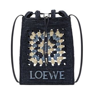 Loewe Bucket Bags, female, Blue, Size: ONE SIZE Pocket Patch Crochet