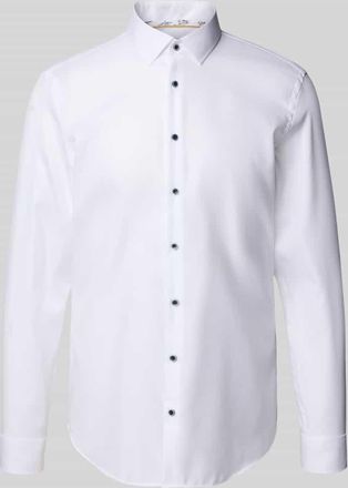 Jake*s Super Slim Fit Business-Hemd mit Kentkragen in Weiss, Größe 35/36