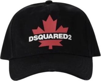 Dsquared2 D2 Leaf Baseballpet - Heren - Petten - Zwart - ONE Size - Katoen - Accessoires