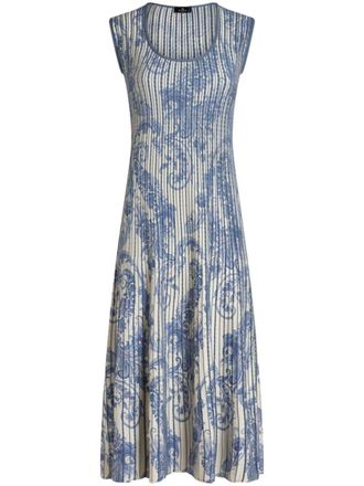 Etro paisley-print midi dress - Blue