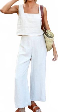 Emerson Fry Roma Wide Leg Pant In Natural Linen