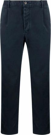 Incotex Slacks Tapered Fit Broek met Trekkoord - Heren - Chinos - Blauw - W35 - Katoen - Broeken