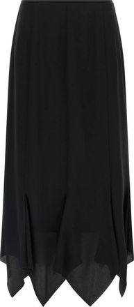 Valentino Garavani Crepe de Chine Midi Rok - Dames - Midirokken - Zwart - 2XS - Rokken