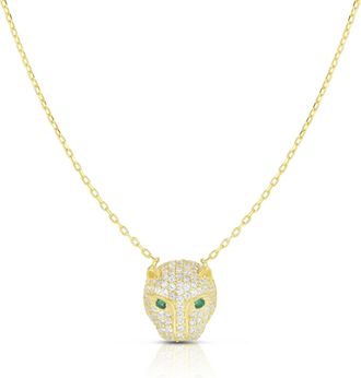Glaze Jewelry Sterling Silver Panther Head Necklace